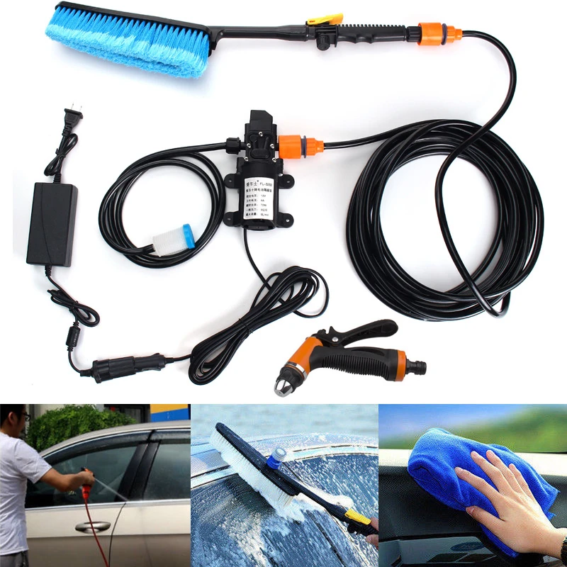 

75W 12V 6L/min Portable Car Washer Auto Washing Machine Electric Clean Sprayer Guns Submersible Pump Kit Vehicle Cleaner Tool