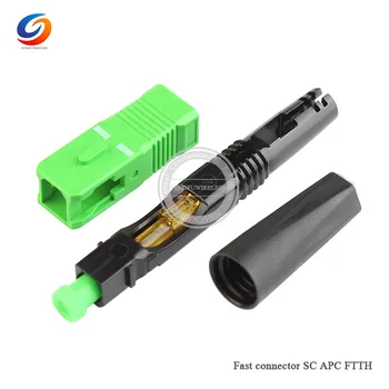 

100PCS 2018 Lowest Price FTTH SC APC single-mode fiber optic SC APC quick connector SC APC FTTH Fiber Optic Fast Connector