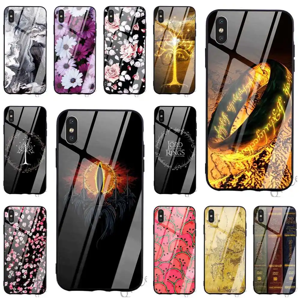 

Protective The Lord of Rings Hobbit Tempered Glass Phone Cover for iPhone Xs Max Case X 6 6S XR 8 Plus 7 5S 5 SE TPU