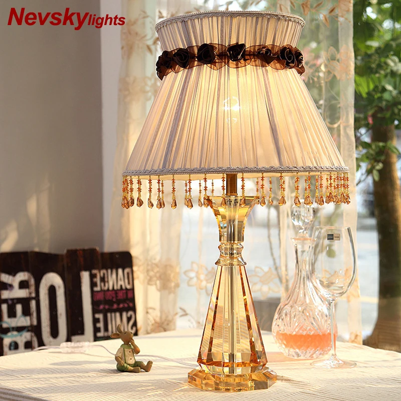 

Amber Crystal Table Lamp Desk lights table lights modern home decoration table lamps bedroom led lampada da tavolo bedside