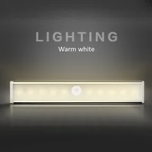 Датчик движения ночник портативный светодиодный шкаф светильники с питанием от аккумулятора беспроводной шкаф инфракрасный детектор движения настенный светильник