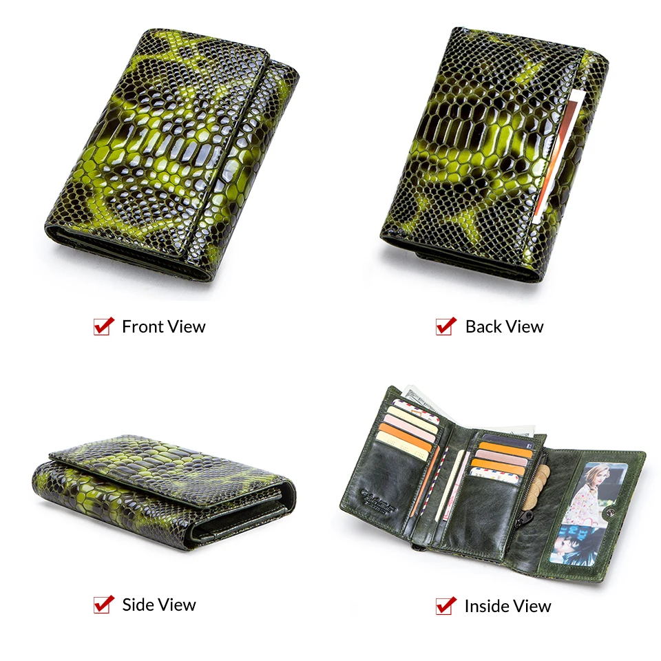 Дешево Модный Змеиный дизайн, Женский кошелек для монет, длинный женский кошелек из натуральной кожи, кошельки для телефона для девушек, держатель ...