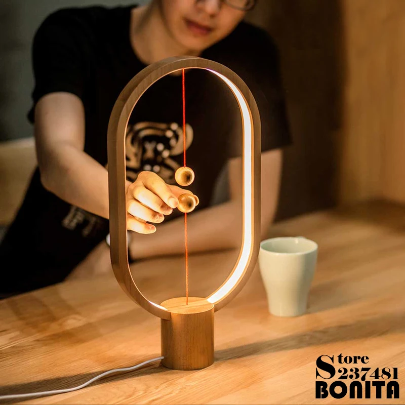

Floating table lamp Heng Balance Lamp Magnetic switch balance ball bedside lamp Decoration night light gift for kids Birthday G