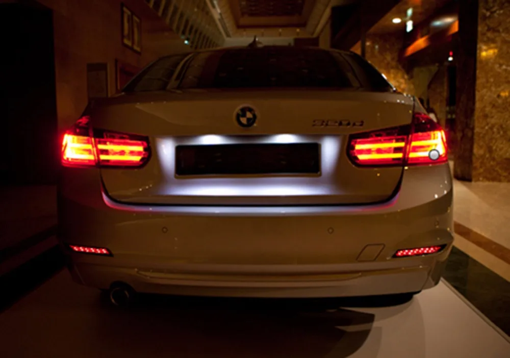 Angrong 2x черный копченый бампер отражатель светодиодный задний фонарь стоп-сигнал светильник для BMW F30 F31 F35 3-ей серии 2011-(CA181