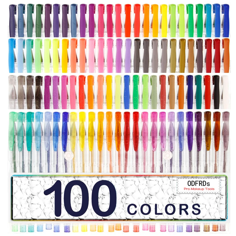 100 Gel Pens Set Pen Glitter Neon Metallic Color Art Coloring Books Colors Craft Z9001