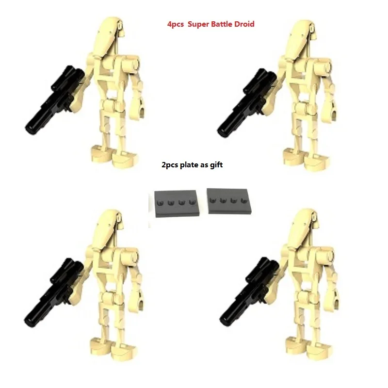 

4pcs/lot Star Wars Battle Droid Building Blocks Combat Robot Storm Trooper Battle Droid Figure Bricks Toy