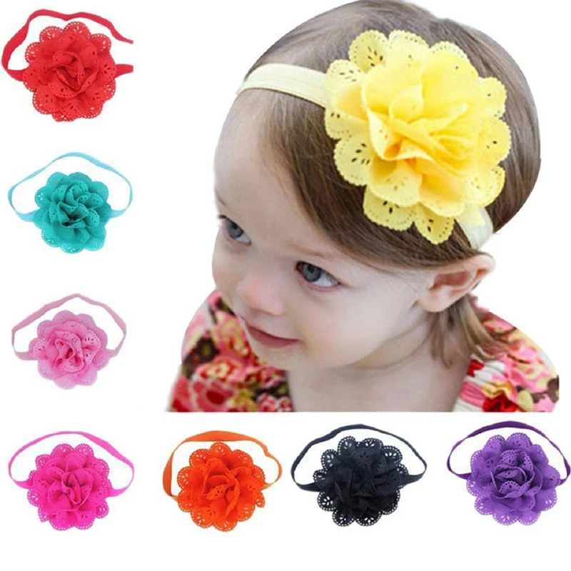 Children'S Hair Band Baby Elastic Hair Band Openwork Flower Baby