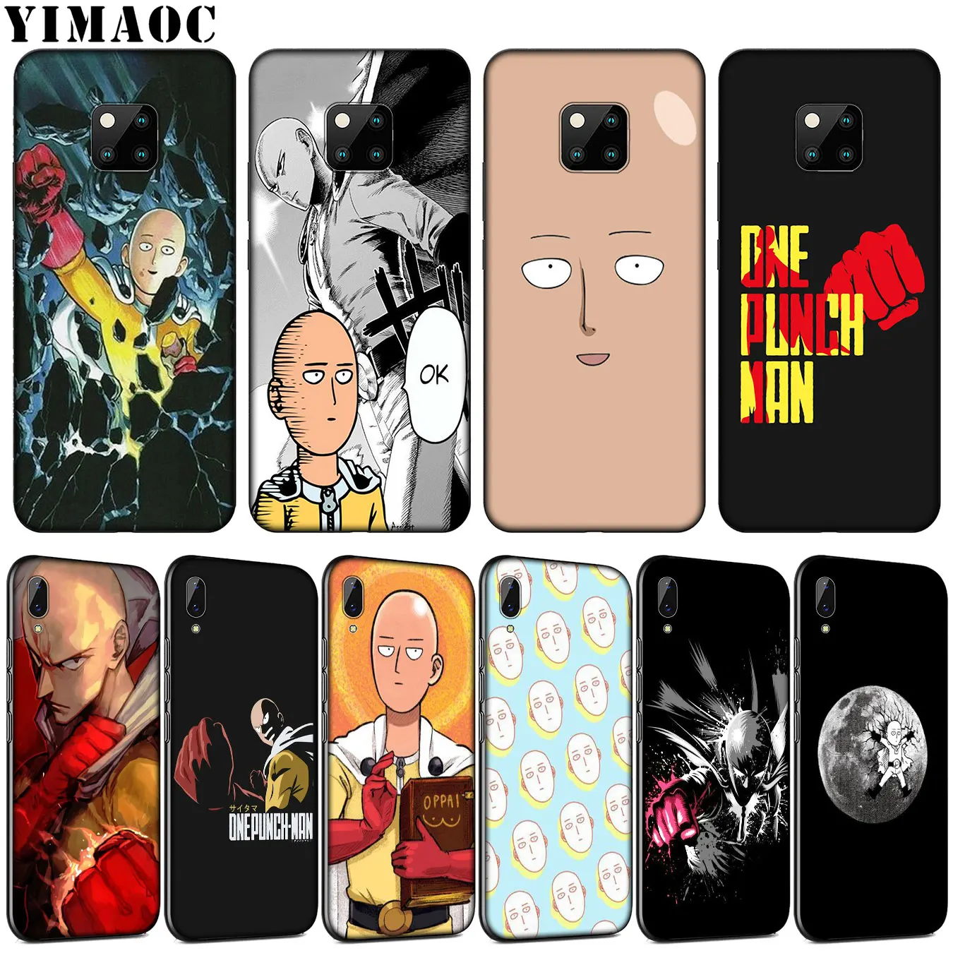 

YIMAOC ONE PUNCH MAN Cartoon Soft Silicone Phone Case for Huawei Mate 30 20 10 Pro Lite Nova 5I 4 3i 3 2i 2 Lite Black Cover