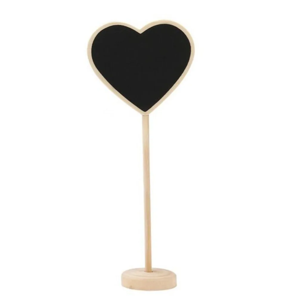 

10Pcs Mini Wooden Chalkboard Heart Blackboard Message Table Number Wedding Party Decor Write Information Funny Easy to use