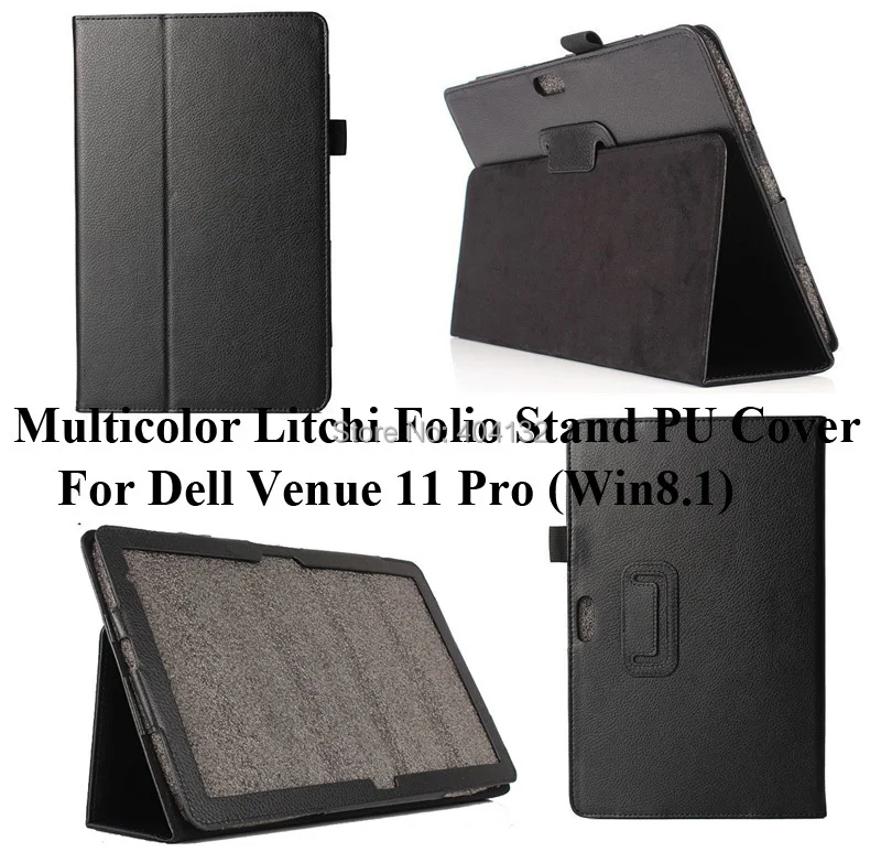 100 шт. хорошее качество Folio Stand кожаный чехол для Dell Venue 11 Pro Защитная крышка(Win8.1)-По DHL FedEx