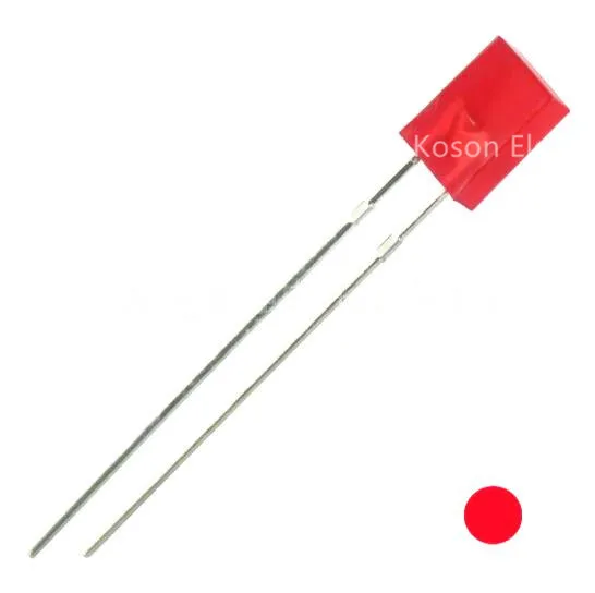 100pcs LED Red 2*5*7 Diffused Rectangle Diode 2X5X7mm Wide Angle DIP