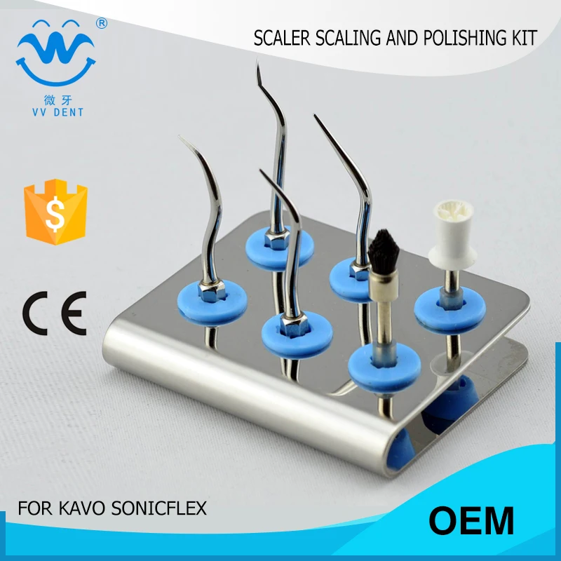

1 SET KUSPKS kavo scaler tips kit with polishing brush and polishing prophy for patient personal use,fit KAVO dental equipment