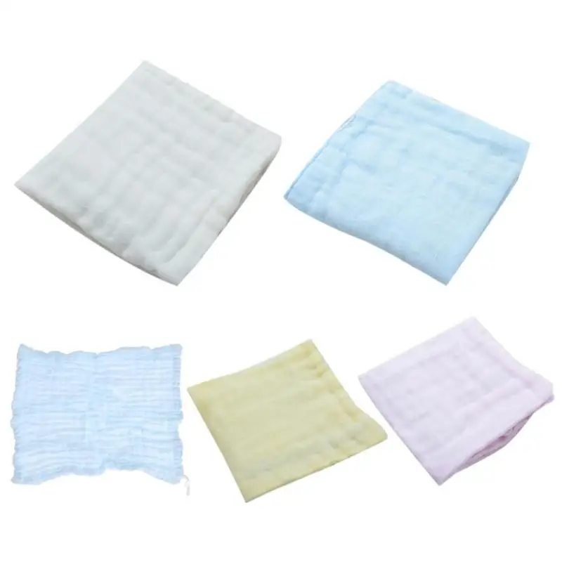 

5 Colors Newborn Baby Handkerchief Infant Kids Soft Towel Six Layers Gauze Cloth Reusable Bibs Boy Girls Square Towels