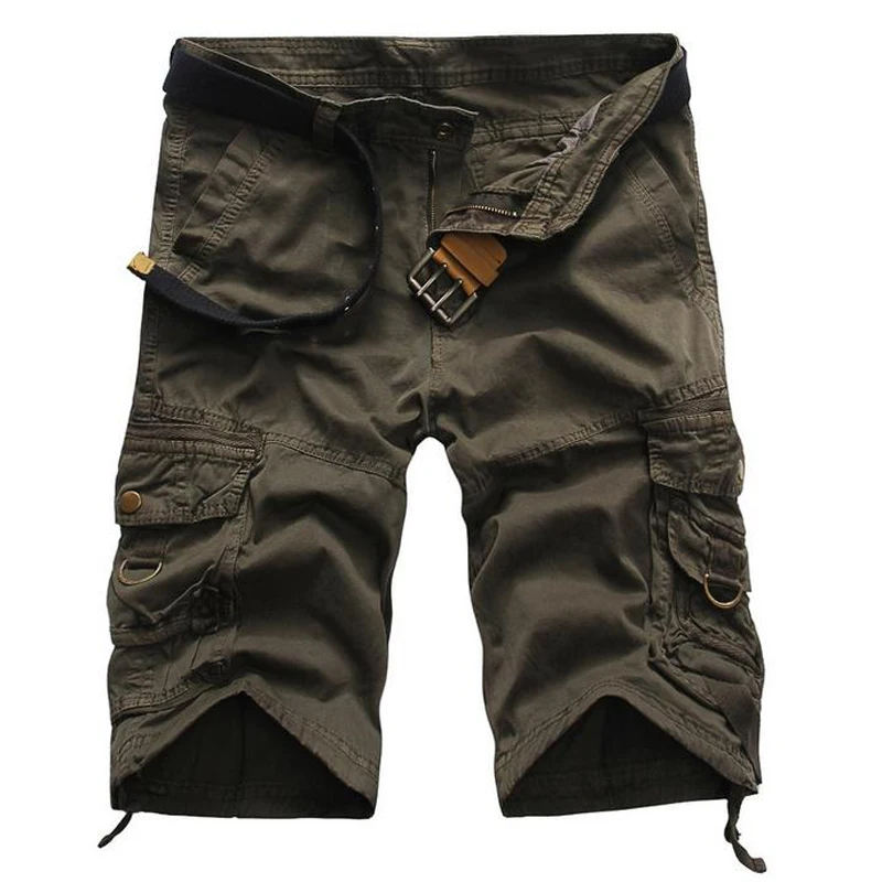 HOT Summer Style 2016 Outdoor Cotton Baggy Straight Multi-Pocket Camouflage Camo Army Military Cargo Shorts Men Plus Size 29-38