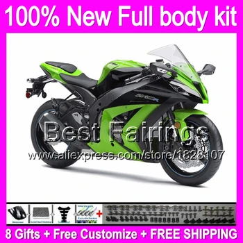 

Fairing Injection For KAWASAKI NINJA green black ZX10R ZX-10R 4B15 ZX 10R 10 R 11 12 13 factory green 2011 2012 2013 +decal