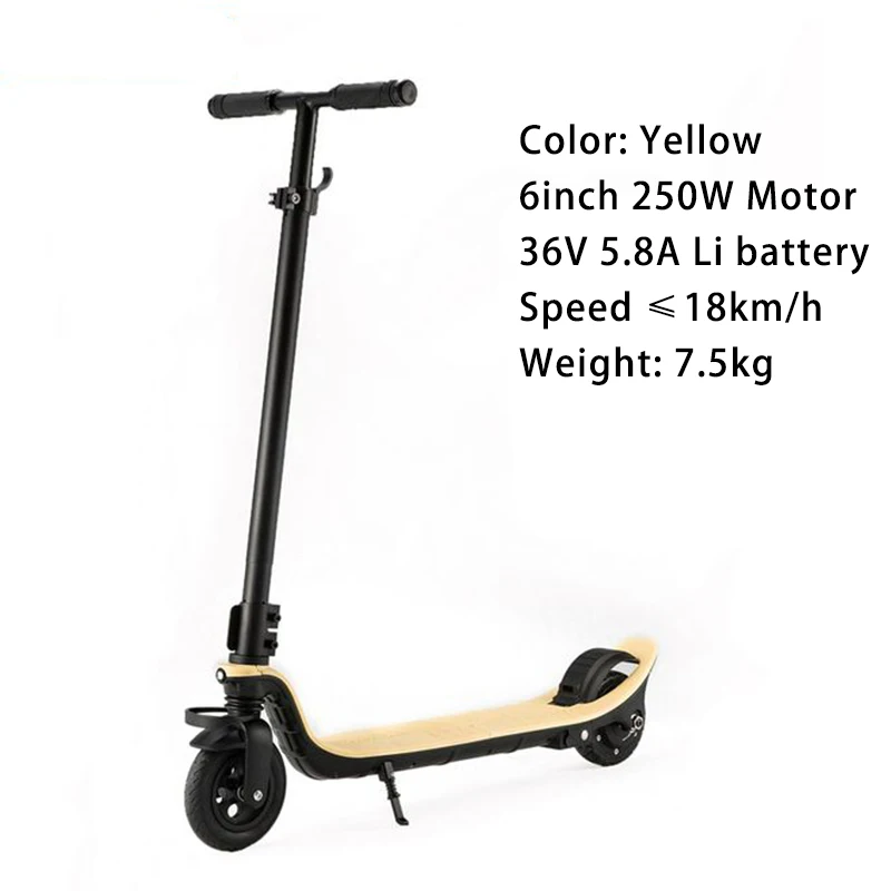 6-дюймовая мини-Электрический скутер, 24 В, 36 В, 48 В, два колеса kick скутеры для взрослых и детей электрический скейтборд мотор самокатэлектрическая hover доска - Цвет: yellow36V 250W 5.2AH