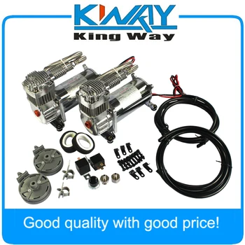 

Brand New 12 Volt JDMSPEED Dual Chrome 440C 200 PSI Air Compressor Kit 440C