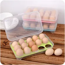 

1 PC15 Grid Egg Anti-Collision Storage Box Food Grade PP Refrigerator Crisper Storage Box Egg Storage Holder Kitchen Supplies