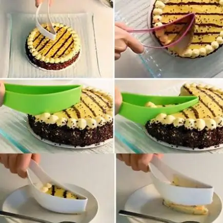

One-piece cake knife tool One cut the cake blade cutter blade is the bread and butter cake baking gadgets spatula Not dirty hand