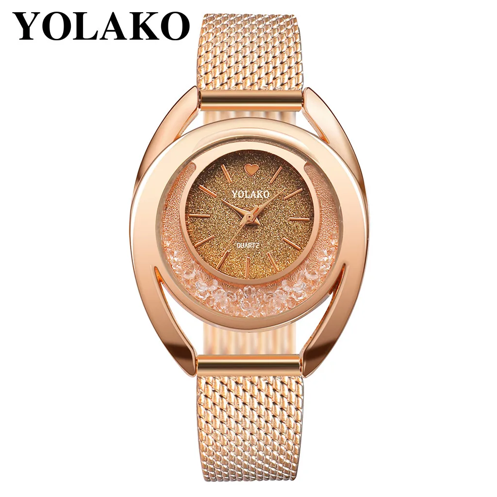 YOLAKO для женщин часы браслет кварцевые часы дамы наручные Relogio Feminino Diamond Reloj Mujer Горячие montre femme 533