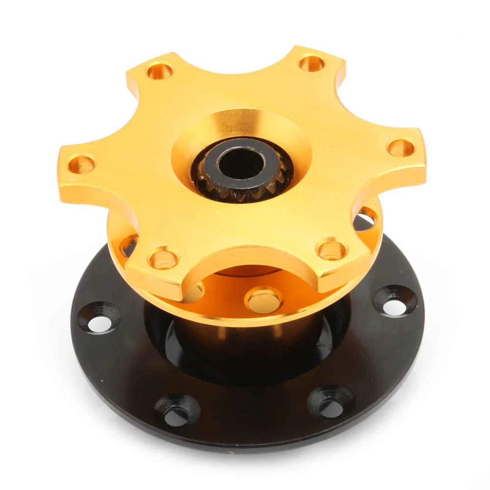 

JDM Racing Steering Wheel Quick Release Hub Adapter Removable Snap Off Boss Kit Gold Black