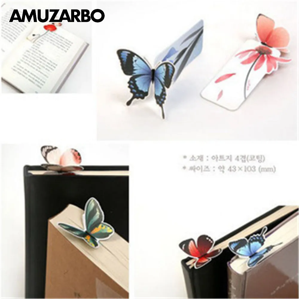 

1Pcs Cute Butterfly 3D BookMarks Novelty Items Kawaii Book marks Paper Clip For Books Girl Gifts School Office Supplies