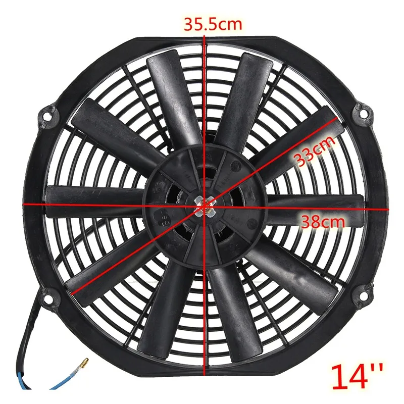 Универсальный 8/910/12/14 дюймов воды масляный радиатор 12 V/80 W тянуть/толкать Прямой отвал Электрический охлаждающий вентилятор радиатора