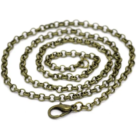 

Бесплатная доставка! 3,2 мм бронзовая цепь/ожерелья Rolo 18 дюймов