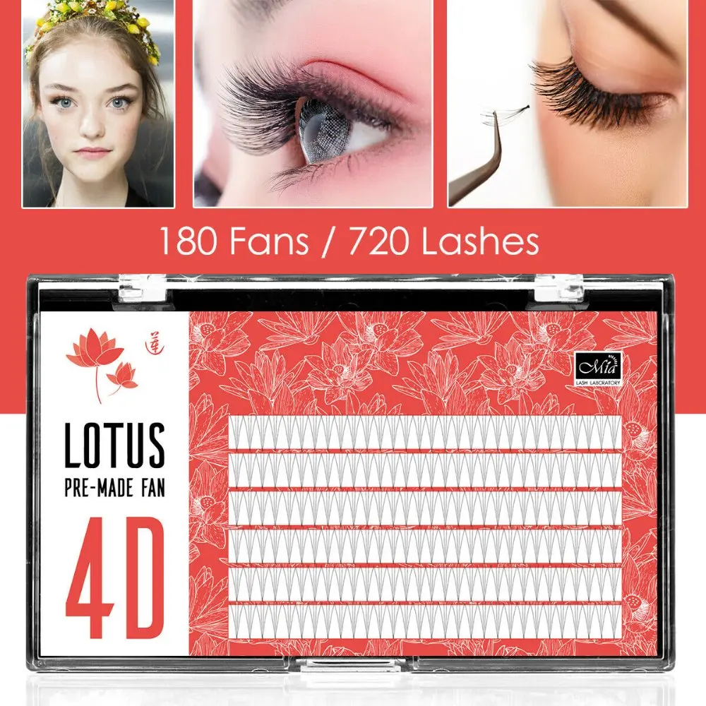 

[4D 0.07 C/D 8-15mm] Lotus 2.0 Effectively Pre-made 4D Russian Volume Lash Super Fast Semi Permanent Cluster Eyelash Extensions
