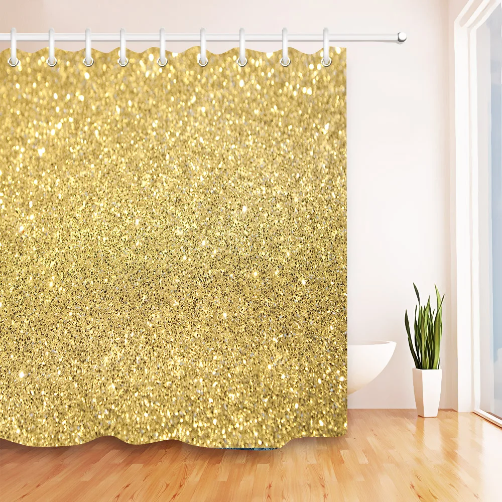72/"X72/'/' Bathroom Waterproof Shower Curtain /& 12 Hooks Peach Glitter Background