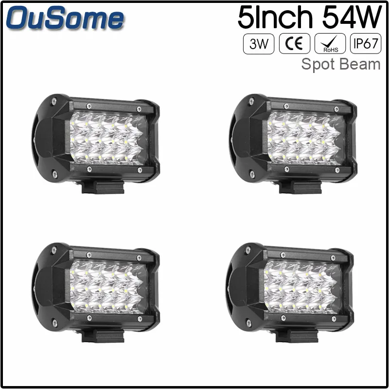 10 30V DC 4x4 truck car ATV UTV 2 pack 5 54W spot beam led work