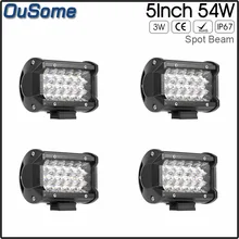 10 30V DC 4x4 truck car ATV UTV 2 pack 5 54W spot beam led work