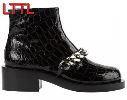 flat snakeskin ankle boots