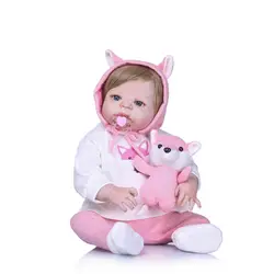 Nicery 22 дюймов 55 см кукла новорожденного ребенка Жесткий Силиконовый мальчик девочка игрушка Reborn Baby Doll подарок для ребенка розовая лиса