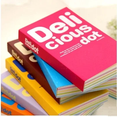 

New style Lovely Creative colorful pages diary notebook school supplies office stationery notepad free shipping