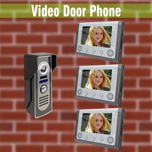 Color con cable de 7 ” TFT pantalla LCD Video puerta del timbre del teléfono Intercom System con 700 tvl alta definición IR cámara de visión nocturna