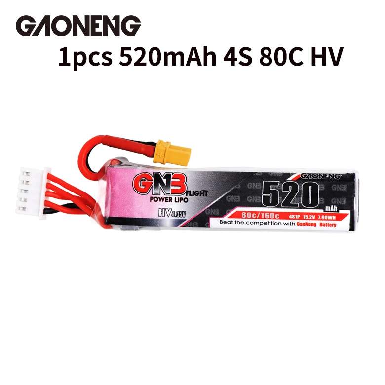 Gaoneng GNB 520mAh 4S 15.2V 80C 160C HV Lipo Battery With XT30
