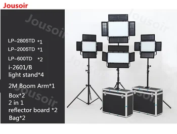 

Falconeyes 140w+36w*2+100w Panel LED lighting LP-2805TD/2005TD/600TD with light stand box four lamp set 3000K-8000K CD50 T06