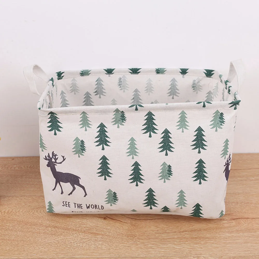 Dropshipping Waterproof Canvas Laundry Clothes Desktop Debris Basket Storage Box Folding | Дом и сад
