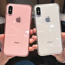 Цветной прозрачный чехол с силиконовой рамкой для телефона iPhone 11 X XR XS Max 8 7 6 6splus, мягкий защитный чехол из ТПУ для iPhone 11Pro