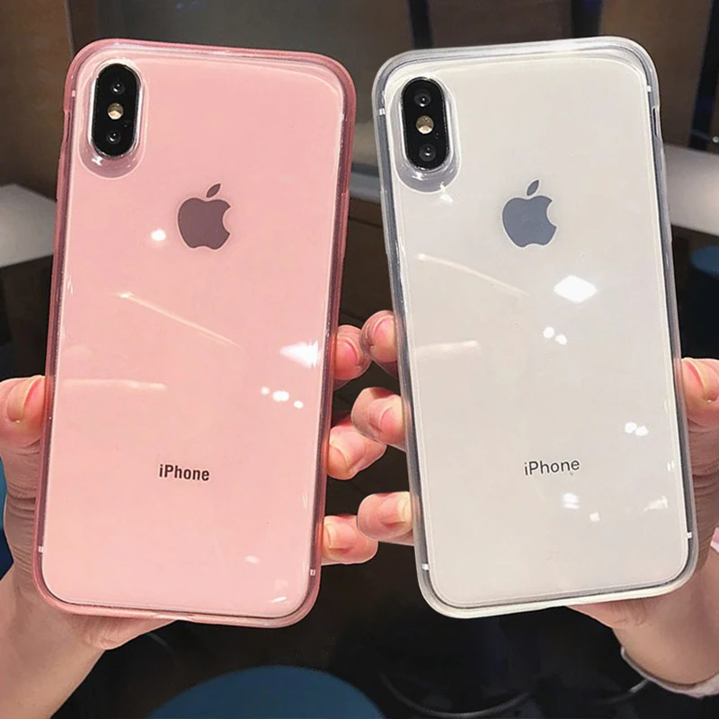 

Colorful Transparent Silicone Frame Phone Case For iPhone 11 X XR XS Max 8 7 6 6SPlus Soft TPU Protection Cover For iPhone 11Pro