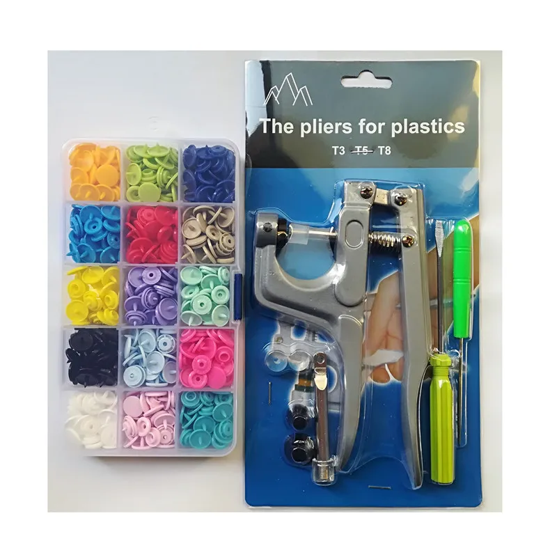 

KAM Hualian Plastic Snap Buttons+1pcs Tool Plier 12.4mm T5 Resin Kam snap Fastener Buttons for Baby Clothes