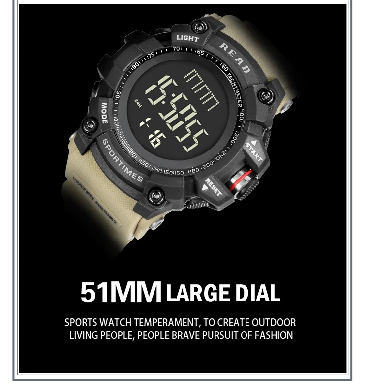 luxury brand READ LED digital wristwatches for men waterproof shock resist military watch free shipping 2018 (13)