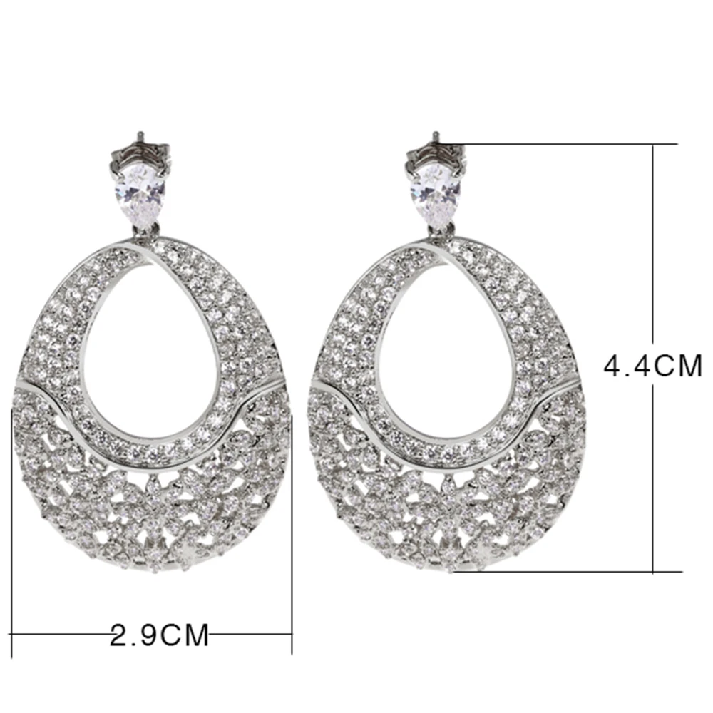 New elegant drop Earrings pendientes mujer moda brincos oorbellen aretes orecchini Statement crystal aretes de novia Earrings