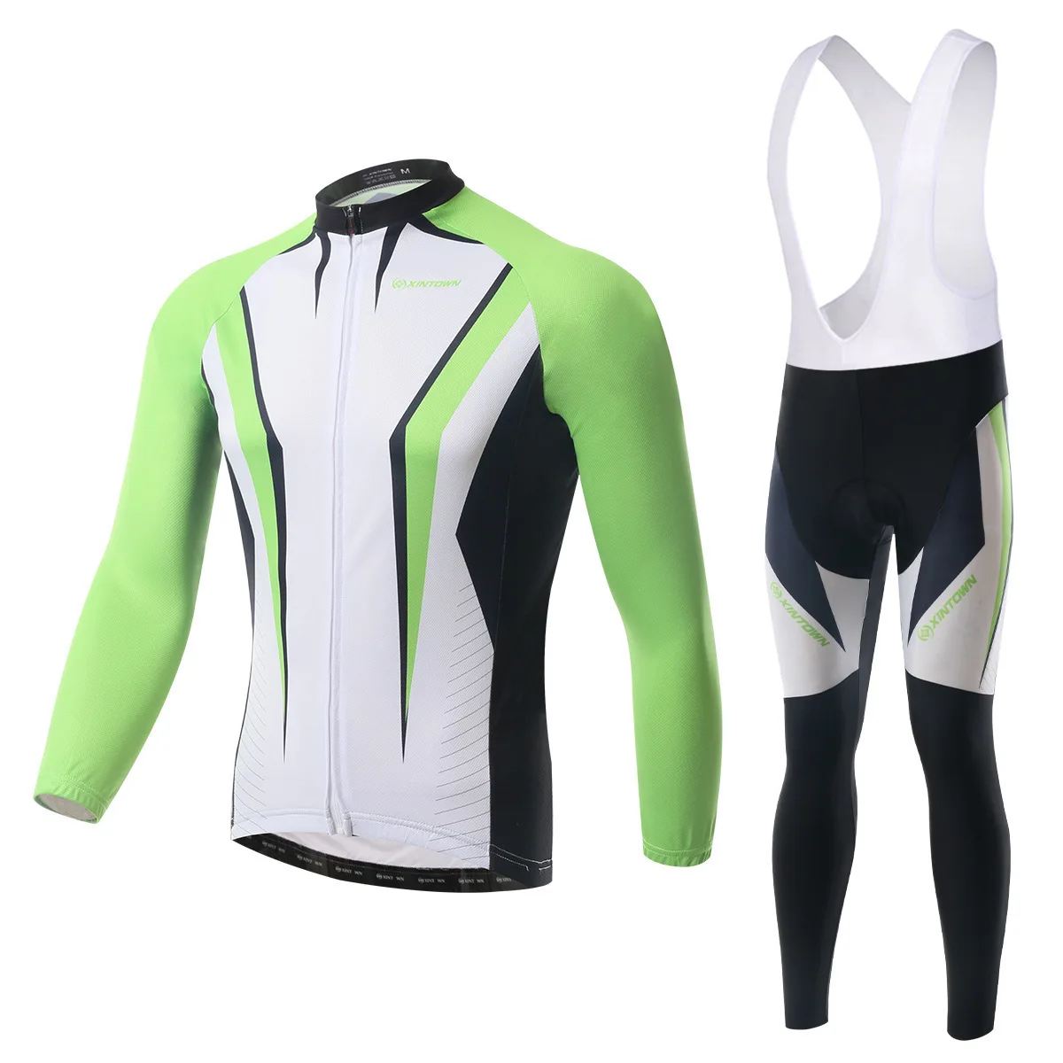 

XINTOWN 2018 Men Spring Bib Sets Anti-Wrinkle Long Sleeve Cycling Jersey Ropa Ciclismo Quick Dry Cycling Jersey Bib Sets