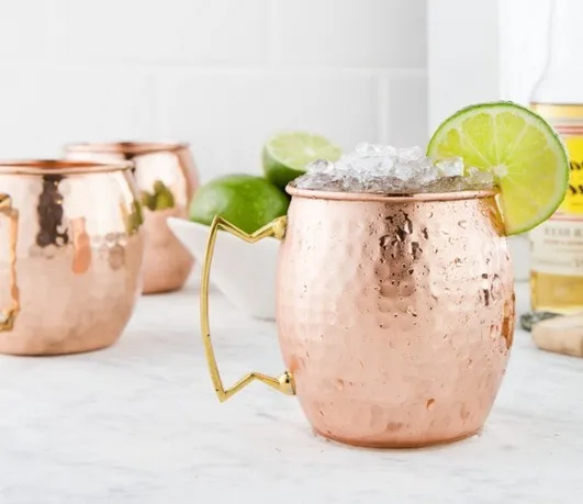 Hammered Moscow Mule Mug Drum copper mug Beer Cup copper plated on FDA level stainless steel