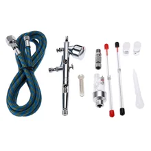 Аэрограф Двойного действия с компрессором художественная краска Аэрограф Распылитель ручка-распылитель комплект 0,2/0,3/0,5 мм для краски тела инструмент для украшения ногтей