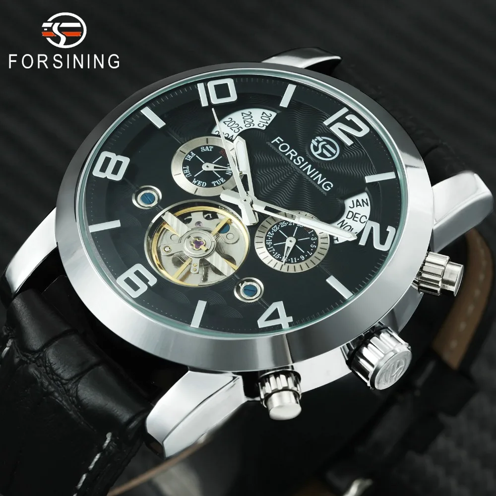 Часы FORSINING Мужские механические с календарем и турбийоном 2019|box brand|watch brand menwatch men |