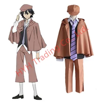 

Anime Bungo Stray Dogs Detective Ranpo Edogawa Cosplay Costumes Vest & Cloak & Pants & Tie & Hat Uniform Suit Outfit