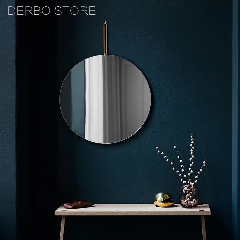 

Fashion Popular Nordic Modern Design Loft Metal Round Wall mounted decorative round mirror, Classic design nice gold mirror 1PC